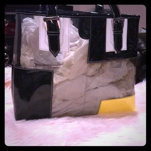 Transparent Color Block Tote